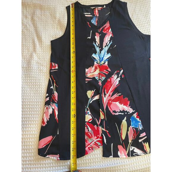 Soft Surroundings Tropical Floral Black Flowing Tank Top Summer Style Large - Picture 5 of 10